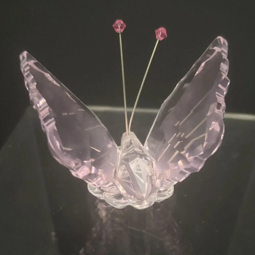 Crystallite Miniature Pink Crystal Butterfly Figurine Collectible Nature Fairy
